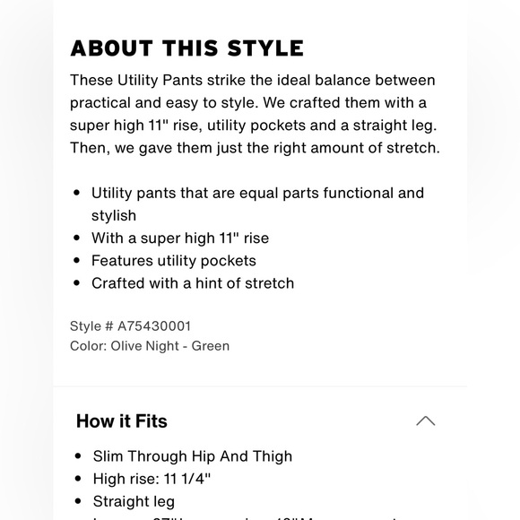 Levi’s Utility Women’s Pants in Olive Night Green , size 30 - Picture 9 of 13